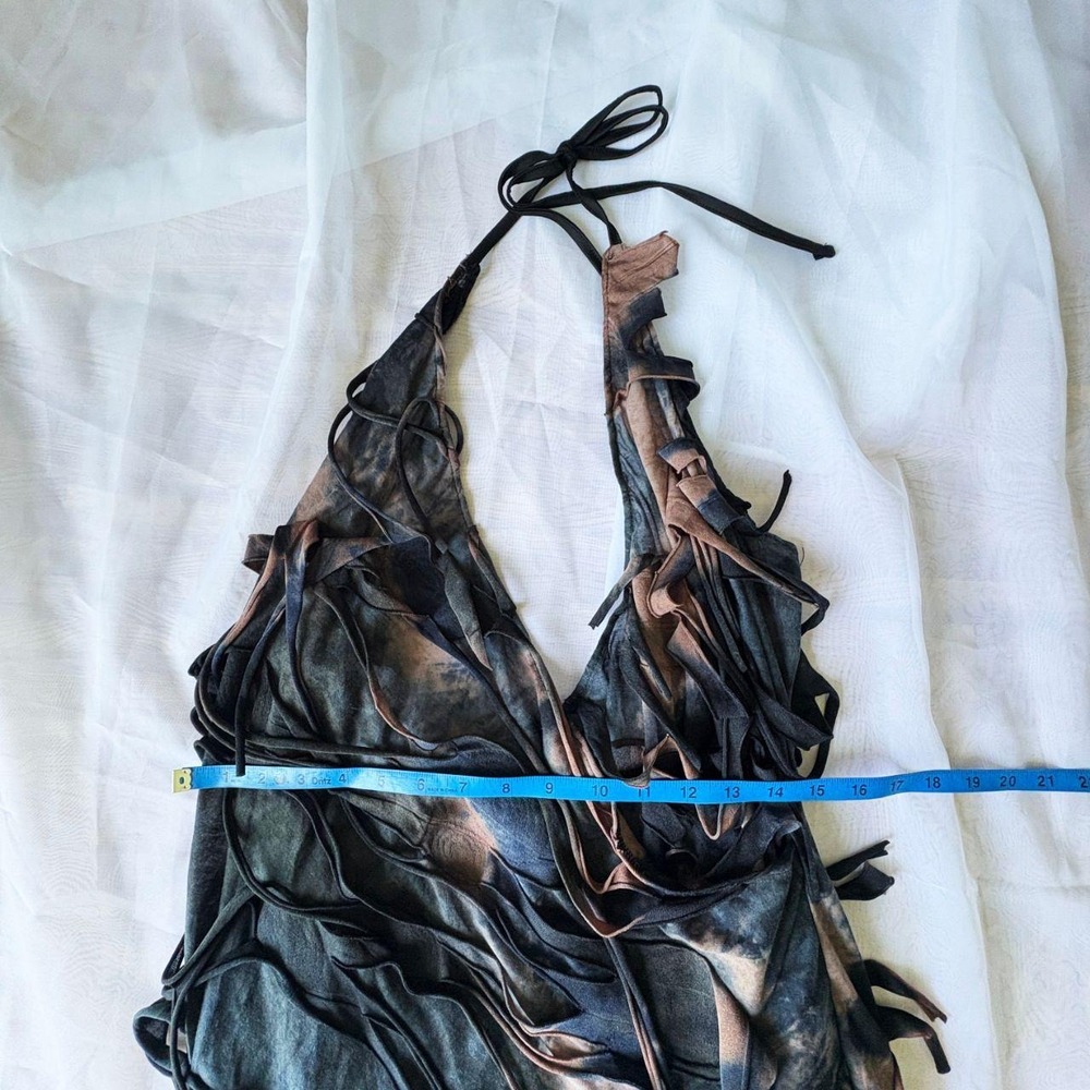 Shein Curve Deconstructed Shredded Mini Dress, Tie Dye Print, Plus Size 3XL - Picture 5 of 6